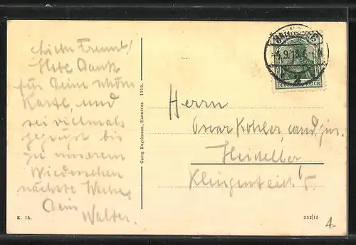AK Hannover, Uferpartie am Provinzial-Museum