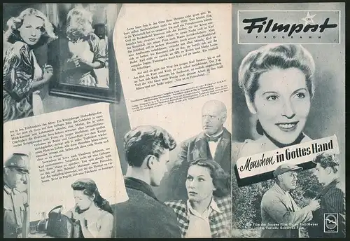 Filmprogramm Filmpost Nr. 171, Menschen in Gottes Hand, Paul Dahlke, Gerty Soltau, Regie: Rolf Meyer