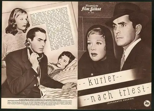 Filmprogramm IFB Nr. 1615, Kurier nach Triest, Tyrone Power, Patricia Neal, Regie: Henry Hathaway