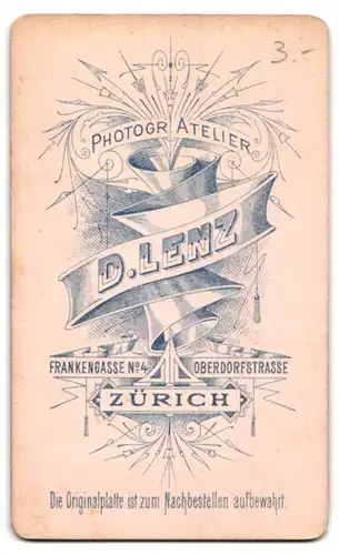 Fotografie D. Lenz, Zürich, Frankengasse 4, Portrait junger Mann im Jacket