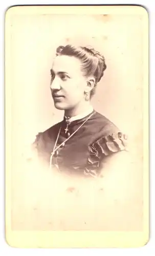 Fotografie A. Tronel, Schaffhouse, Portrait junge Dame mit Hochsteckfrisur