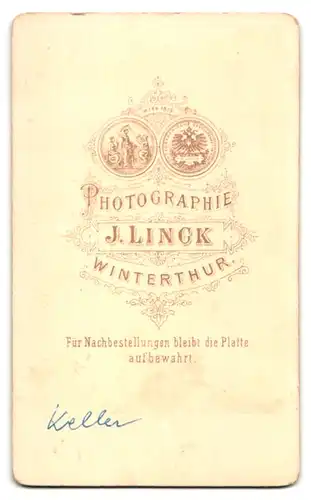 Fotografie J. Linck, Winterthur, Portrait modisch gekleideter Herr mit Henriquatre