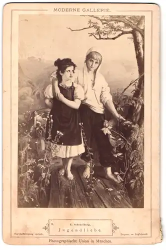 Fotografie Photographische Union, München, Gemälde Jugendliebe nach E. Stückelberg