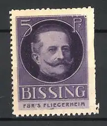 Reklamemarke Freiherr Moritz von Bissing im Portrait, Für's Fliegerheim
