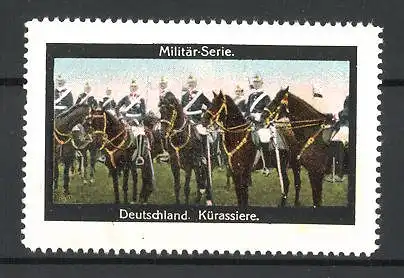 Reklamemarke Militär-Serie, Deutschland, Kürassiere auf Pferden