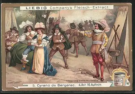 Sammelbild Liebig, Cyrano de Bergerac, 4. Act, 10. Auftritt