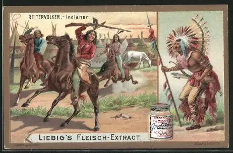 Sammelbild Liebig, Reitervölker, Indianer