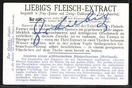 Sammelbild Liebig, Inneres eines altfriesischen Bürgerhauses (Holland)