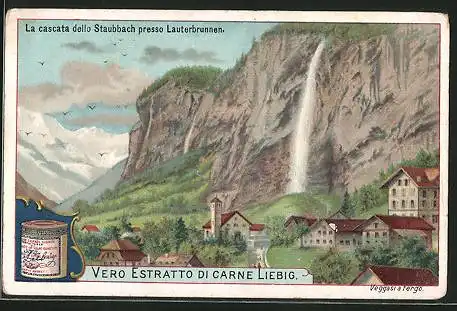 Sammelbild Liebig, La cascata dello Staubbach presso Lauterbrunnen