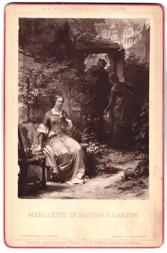 Fotografie Friedr. Bruckmann, München, Gemälde Faust Margarete in Martha`s Garten