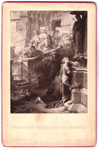 Fotografie Friedr. Bruckmann, München, Gemälde Faust Margarete vor der Mater Dolorosa