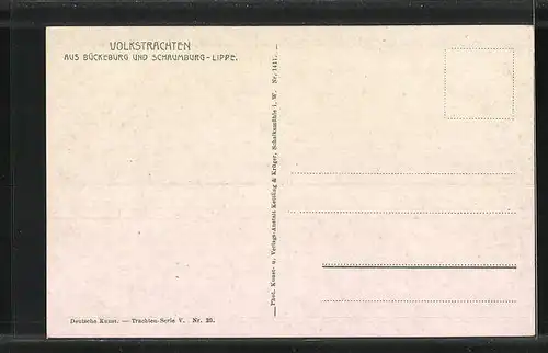 AK Volkstrachten aus Bückeburg und Schaumburg-Lippe, Auf Wiedersehen!, Zwei Frauen winken einem Dampfer