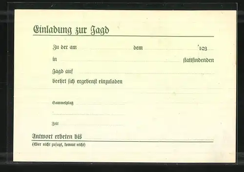 Künstler-AK Jagdeinladung, Reklame für Schrotmunition Waidmannsheil der Rottweil AG aus Köln, Fliehende Hasen