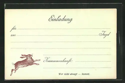 AK Einladung zur Jagd, Springender Hase