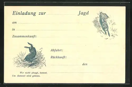 AK Einladung zur Jagd, Springende Hasen