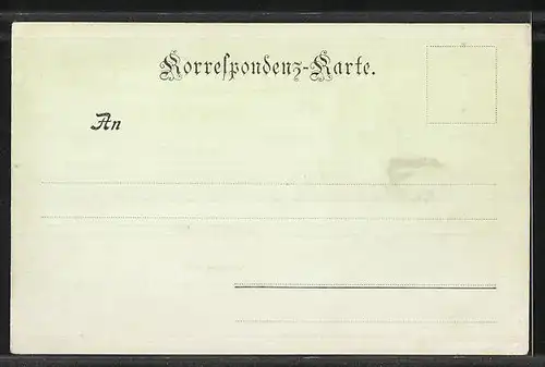 AK Jagdeinladung, Jäger mit Hund vor Hasen und Vögeln