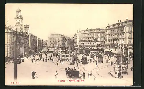 AK Madrid, Puerta del Sol e Tramway, Strassenbahnen