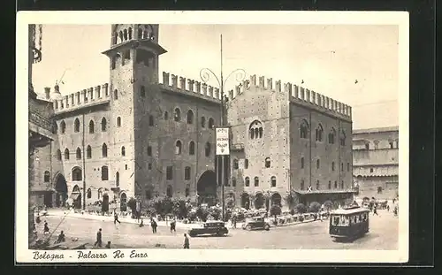 AK Bologna, Palazzo Re Enzo e Tramway, Strassenbahn