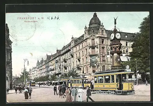 AK Frankfurt a. M., Strassenbahnverkehr in der Kaiserstrasse