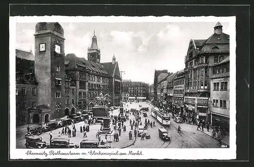 AK Chemnitz, Strassenbahnverkehr am Markt