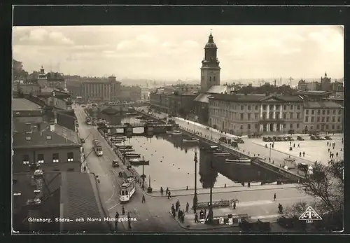 AK Göteborg, Södra- och Norra Hamngatorna, Strassenbahn