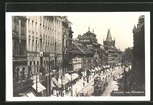 AK Praha, Na Prikopech, Strassenbahn