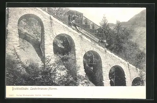 AK Drahtseilbahn Lauterbrunnen-Mürren