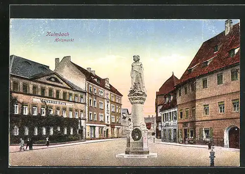 AK Kulmbach, an der Gedenksäule auf dem Holzmarkt