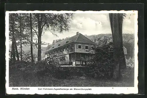 AK Hann. Münden, Carl Fuhrmann-Jugendherberge am Wasserübungsplatz