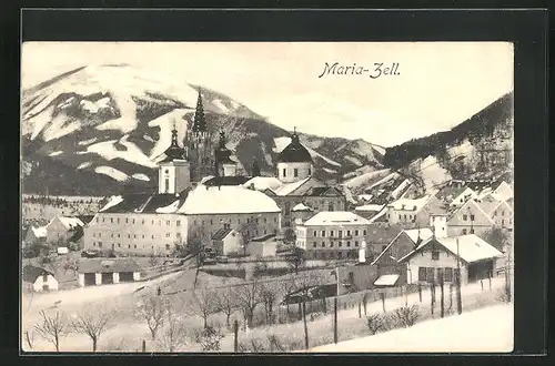 AK Maria-Zell, Ortsansicht im Winter