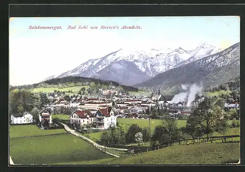 AK Bad Ischl, Ortsansicht von Sterzen`s Abendsitz