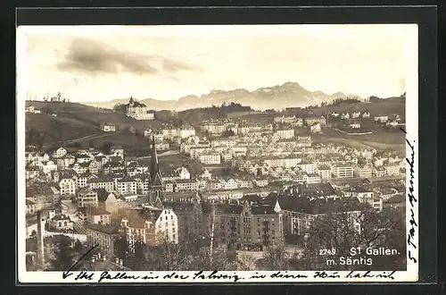 AK St. Gallen, Gesamtansicht mit Säntis