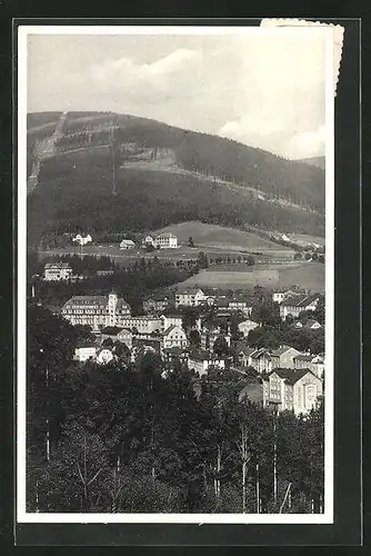 AK Johannisbad / Janske Lazne, Gesamtansicht aus der Vogelschau