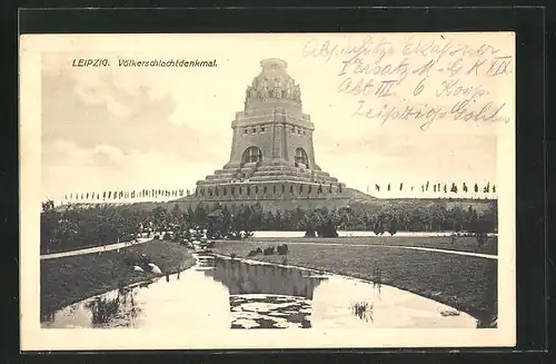 AK Leipzig, Völkerschlachtdenkmal mit Parkanlage