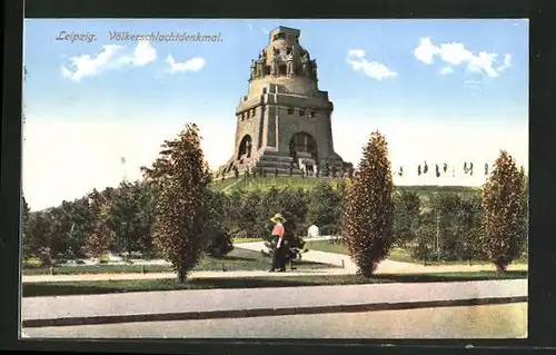 AK Leipzig, Völkerschlachtdenkmal mit Parkanlage