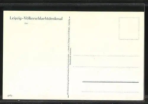 AK Leipzig, Völkerschlachtdenkmal aus der Vogelschau