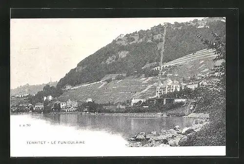 AK Territet, Le Funiculaire, Bergbahn