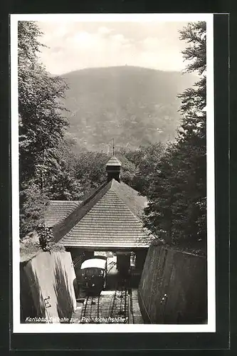 AK Karlsbad, Seilbahn zur Freundschaftshöhe, Bergbahn