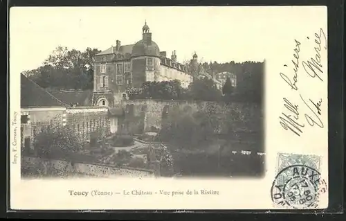 AK Toucy, Le Chateau - Vue prise de la Rivière