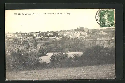 AK Saint-Sauveur-en-Puisaye, Vue Gènèrale et Vallèe du Loing