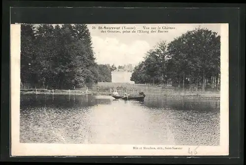 AK Saint-Sauveur, Vue sur le Chateau des Gouttes, prise de l`Etang des Barres