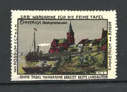 Reklamemarke Emmerich, an der Rheinpromenade, SRB Margarine, Van Rossum & Co.