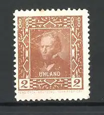 Reklamemarke Dichter Ludwig Uhland im Portrait