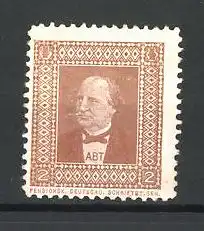 Reklamemarke Schriftsteller Abt im Portrait