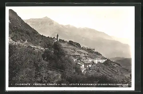 AK Chiomonte, Frazione Ramats, Veduta Panoramica Sfondo Rocciamelone