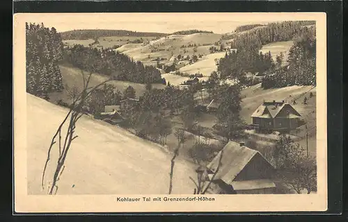 AK Bad Reinerz, Kohlauer Tal mit Grenzendorf-Höhen