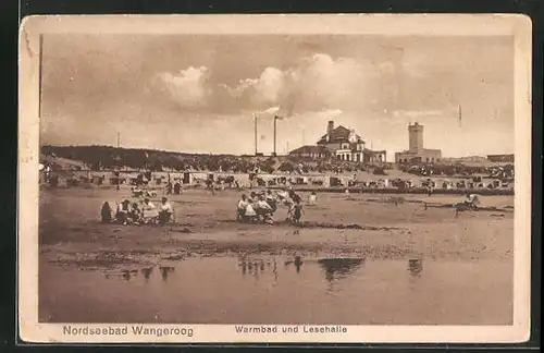 AK Wangeroog / Nordsee, Warmbad und Lesehalle