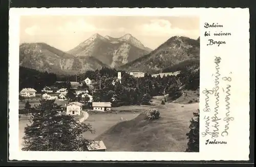 AK Jachenau, Ortspartie in den Bergen