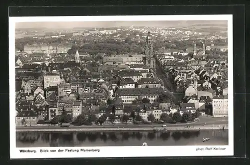 AK Würzburg, Panoramablick von der Festung Marienberg