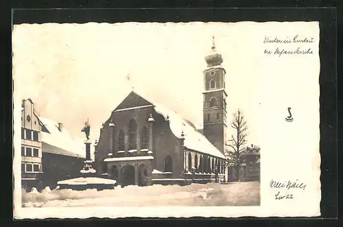 AK Lindau / Bodensee, Stefanskirche im Winter